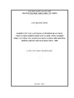 Nghiên cứu xác lập mạng lưới điểm quan trắc chất lượng không khí cụm và khu công nghiệp phục vụ công tác giám sát chất lượng môi trường không khí Hà Nội giai đoạn 2010 - 2030
