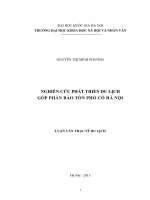 ghiên cứu phát triển du lịch góp phần bảo tồn phố cổ Hà Nội