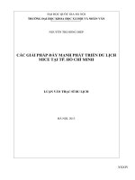 Các giải pháp đẩy mạnh phát triển du lịch MICE tại TP. Hồ Chí Minh