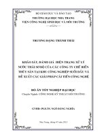 Khảo sát, đánh giá hiện trạng xử lý nước thải sơ bộ của các công ty chế biến thủy sản tại Khu công nghiệp Suối Dầu và đề xuất các giải pháp cải tiến công nghệ