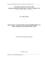 Khai thác văn hóa Phật giáo Khmer phục vụ phát triển du lịch tỉnh Trà Vinh