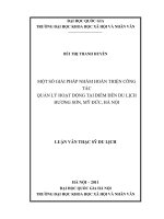Một số giải pháp nhằm hoàn thiện công tác quản lý hoạt động tại điểm đến du lịch Hương Sơn, Mỹ Đức, Hà Nội