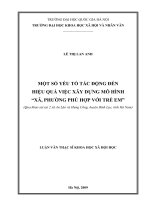 Một số yếu tố tác động đến hiệu quả việc xây dựng mô hình  Xã phường phù hợp với trẻ em  (Qua khảo sát tại 2 xã An Lão và Hưng Công, huyện Bình Lục, tỉnh Hà Nam