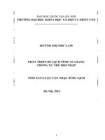 Phát triển du lịch tỉnh An Giang trong xu thế hội nhập