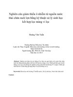 Nghiên cứu giảm thiểu ô nhiễm từ nguồn nước thải chăn nuôi lợn bằng kỹ thuật xử lý sinh học kết hợp lọc màng vi lọc tt