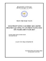 Luận văn thạc sĩ quản trị kinh doanh Giải pháp nâng cao hiệu quả kinh doanh tại công ty cổ phần xăng dầu tín nghĩa đến năm 2017
