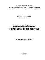 Những người nước ngoài ở Thăng Long - Kẻ Chợ thế kỷ XVII