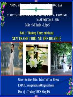 slide thuyết trình Mĩ Thuật 5 Bài 1 Thường Thức mĩ thuật - Xem tranh thiếu nữ bên hoa huệ