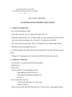 ĐỀ CƯƠNG MÔN HỌC CƠ SỞ HÓA SINH CHẾ BIẾN THỰC PHẨM