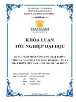 Giải pháp nâng cao chất lượng cho vay ngắn hạn tại Ngân hàng Đầu tư và Phát triển Việt Nam - Chi nhánh Cầu Giấy