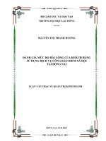 Luận văn thạc sĩ quản trị kinh doanh Đánh giá mức độ hài lòng của khách hàng sử dụng dịch vụ công bảo hiểm xã hội tại đồng nai