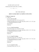 ĐỀ CƯƠNG MÔN HỌC ĐỘNG VẬT HỌC ĐỘNG VẬT KHÔNG XƯƠNG SỐNG