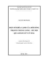 Một số khía cạnh của đời sống thị dân Thăng Long - Hà Nội (Qua khảo sát Văn bia