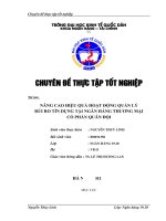 Nâng cao hiệu quả hoạt động quản lý rủi ro tín dụng tại Ngân hàng Thương mại Cổ phần Quân đội