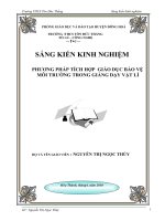 Kinh nghiệm tích hợp giáo dục bảo vệ môi trường trong giảng dạy bộ môn vật lý ở trường THCS