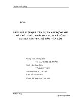 Đánh giá hiệu quả của Dự án Xây dựng nhà máy xử lý rác thải sinh hoạt và công nghiệp khu vực Mỹ Hào – Văn Lâm