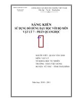 Sử dụng đồ dùng phần quang học trong giảng dạy vật lý 7