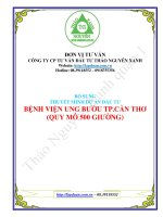 THUYẾT MINH DỰ ÁN ĐẦU TƯ BỆNH VIỆN UNG BƯỚU TP.CẦN THƠ (QUY MÔ 500 GIƯỜNG)