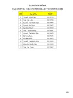 Tiểu luận môn kinh doanh quốc tế COKE AND PEPSI LEARN TO COMPETE INDIA