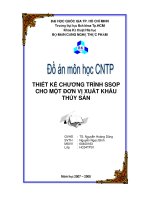 ĐỒ ÁN CÔNG NGHỆ THỰC PHẨM THIẾT KẾ CHƯƠNG TRÌNH SSOP CHO MỘT ĐƠN VỊ XUẤT KHẨU THỦY SẢN