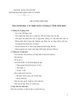 ĐỀ CƯƠNG MÔN HỌC HOÁ SINH HỌC CÁC HỢP CHẤT CÓ HOẠT TÍNH SINH HỌC