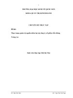 Thực trạng quản trị nguồn nhân lực tại công ty cổ phần viễn thông Tràng An