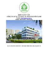 DỰ ÁN ĐẦU TƯ XÂY DỰNG TRƯỜNG MẦM NON – TIỂU HỌC THEO TIÊU CHUẨN QUỐC TẾ