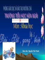 slide thuyết trình Khoa học lớp 5 - Bài giảng Sắt, gang, thép