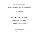 EXTREME VALUE THEORY AND APPLICATIONS TO FINANCIAL MARKET