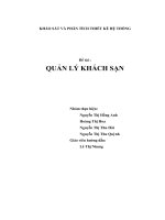 BÁO CÁO PHÂN TÍCH VÀ THIẾT KẾ HỆ THÔNG QUẢN LÝ KHÁCH SẠN