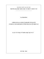 Chính sách an sinh xã hội đối với người có hoàn cảnh khó khăn ở tỉnh Thái Nguyên hiện nay