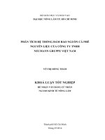 Luận văn tốt nghiệp khảo sát hệ thống đảm bảo nguồn cà phê nguyên liệu của công ty TNHH NEUMANN GRUPPE