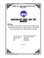 Huy động và sử dụng vốn Ngân sách Nhà nước cho hoạt động đầu tư phát triển y tế trong giai đoạn 2006-2012 và định hướng tới 2020