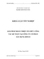 GIẢI PHÁP HOÀN THIỆN tổ CHỨC CÔNG tác kế TOÁN tại CÔNG TY cổ PHẦN xây DỰNG DINCO