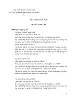 ĐỀ CƯƠNG MÔN HỌC ĐỊA LÝ SINH VẬT