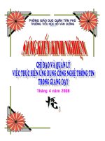 Kinh nghiệm chỉ đạo ứng dụng công nghệ thông tin trong dạy học ở tiểu học