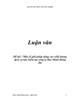 Khái quát chung về bảo hiểm thương mại và chất lượng dịch vụ bảo hiểm thương mại