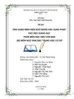 skkn ứng dụng bình diện ngữ nghĩa học dụng pháp vào việc giảng dạy phân môn đọc hiểu văn bản (bộ môn ngữ văn) bậc trung học cơ sở