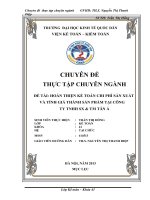 HOÀN THIỆN KẾ TOÁN CHI PHÍ SẢN XUẤT VÀ TÍNH GIÁ THÀNH SẢN PHẨM TẠI CÔNG TY TNHH SX & TM TÂN Á