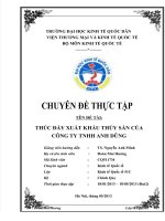 Thúc đẩy xuất khẩu thuỷ sản của Công ty TNHH Anh Dũng