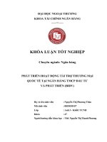 Phát triển hoạt động tài trợ thương mại quốc tế tại ngân hàng thương mại cổ phần Đầu tư và Phát triển – BIDV