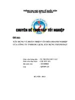 Xây dựng và hoàn thiện văn hóa doanh nghiệp của công ty TNHH Du lịch, Xây dựng Thành Đạt