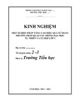 MỘT SỐ BIỆN PHÁP NÂNG CAO HIỆU QUẢ SỬ DỤNG PHƯƠNG PHÁP QUAN SÁT TRONG DẠY HỌC TỰ NHIÊN VÀ XÃ HỘI LỚP 3