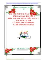 ĐỔI MỚI PHƯƠNG PHÁP DẠY HỌC  BÀI SOẠN DẠY HỌC LỚP 5  MÔN  THỂ DỤC TUẦN  8 ĐẾN TUẦN  12  CHI TIẾT, CỤ THỂ  CÓ HÌNH ẢNH SINH ĐỘNG  VÀ DỄ DÀNG GIẢNG DẠY.