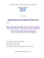tiểu luận phương pháp nghiên cứu khoa học chuyên đề  phương pháp tổng kết kinh nghiệm - viết sáng kiến kinh nghiệm