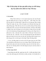 SKKN Một số biện pháp chỉ đạo góp phần nâng cao chất lượng dạy học phân môn chính tả ở bậc Tiểu học