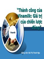 Thành công của Vinamilk Giá trị của chiến lược đúng