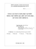 SKKN Nâng cao chất lượng học tập môn Tiếng Việt lớp 2 thông qua việc rèn kỹ năng đọc, kỹ năng viết chính tả.