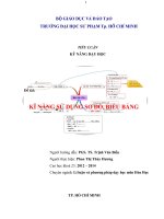 Tiểu luận kỹ năng dạy học KĨ NĂNG SỬ DỤNG SƠ ĐỒ, BIỂU BẢNG