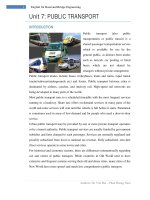 Unit 7   public transport study